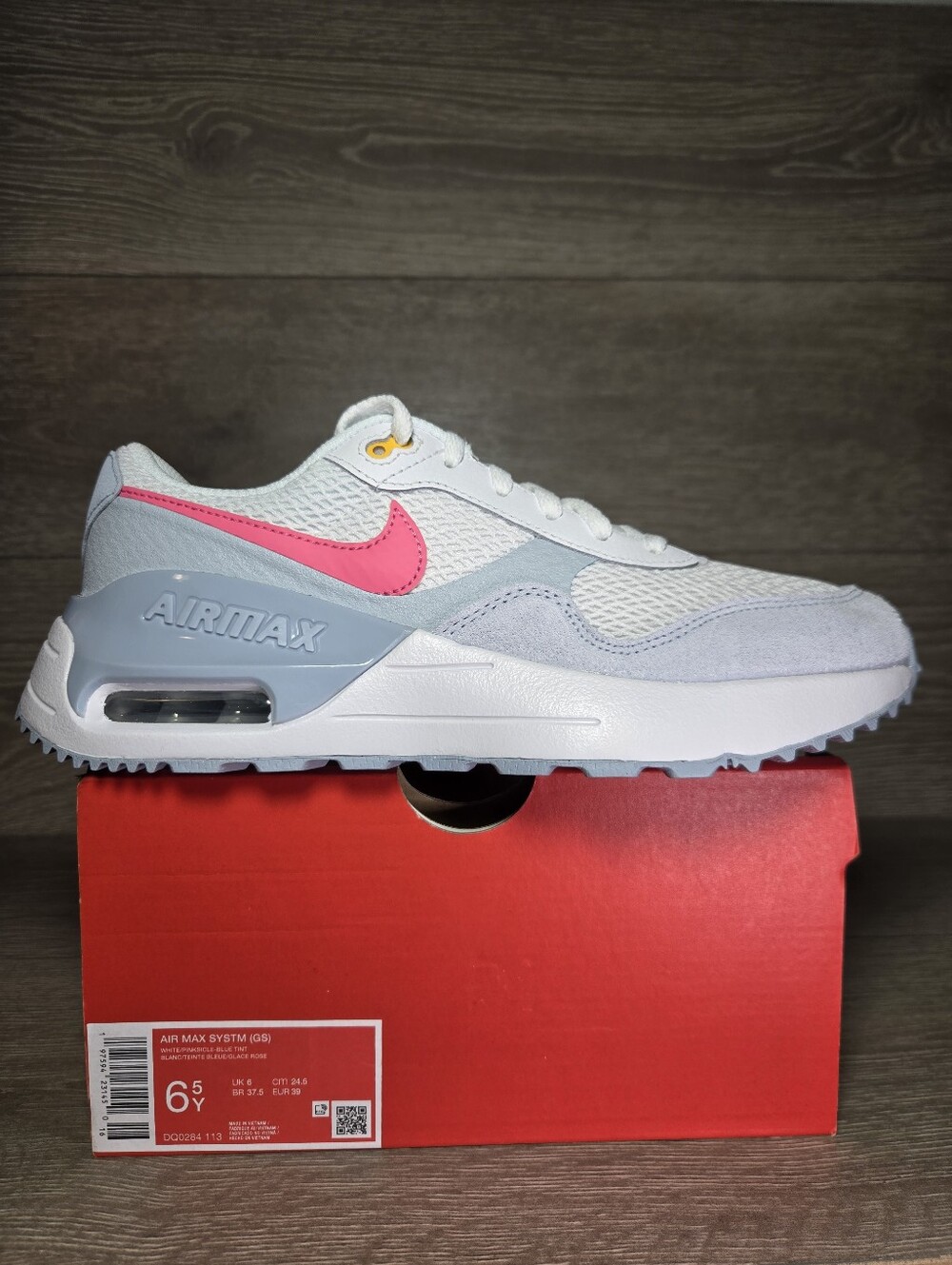 Nike Air Max SYSTM GS White / Pinksicle Size 6.5 Youth / 8 Womens DQ0284-113 New